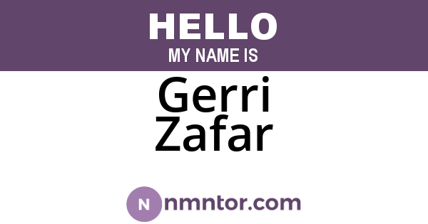 Gerri Zafar
