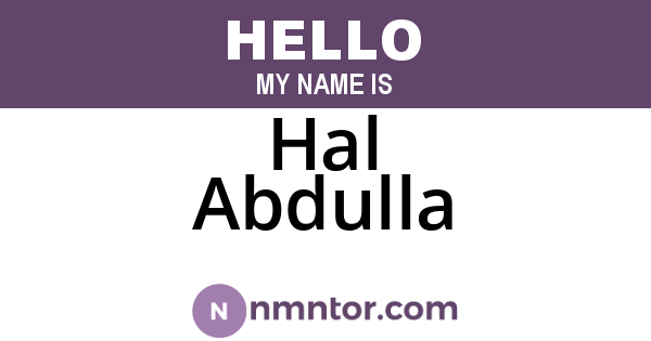 Hal Abdulla