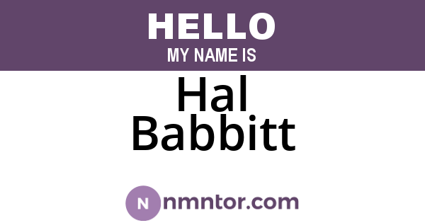 Hal Babbitt
