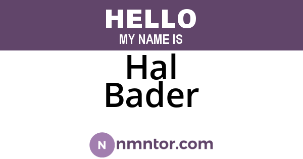 Hal Bader