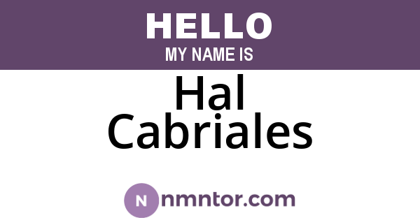 Hal Cabriales
