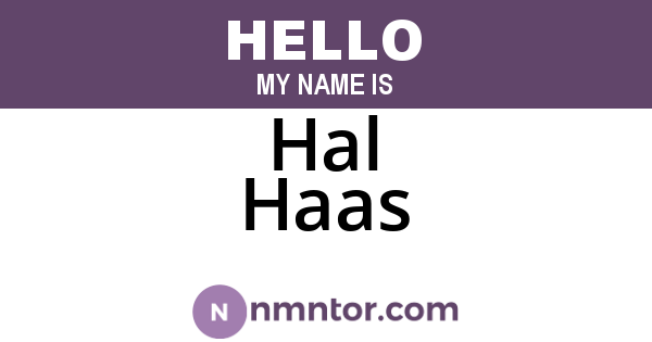 Hal Haas