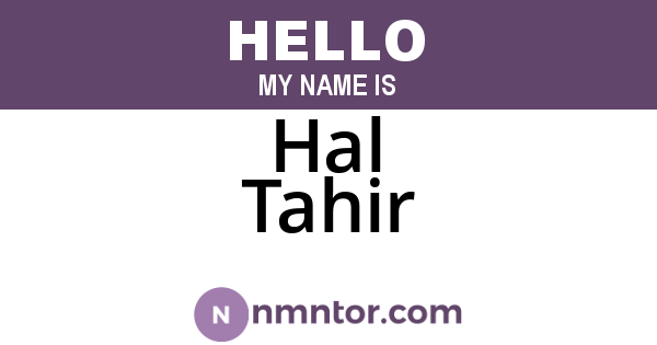 Hal Tahir