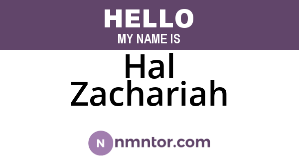 Hal Zachariah
