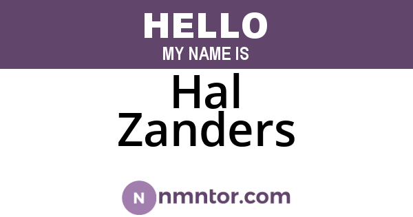 Hal Zanders