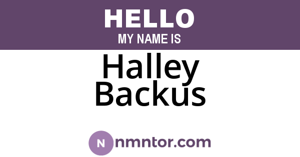 Halley Backus