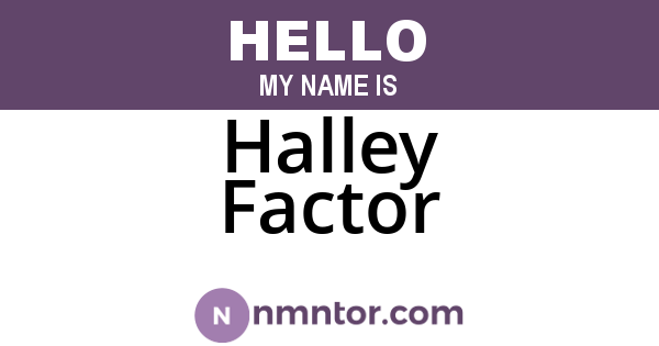 Halley Factor