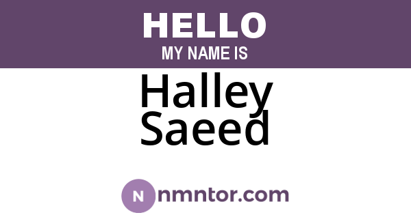Halley Saeed