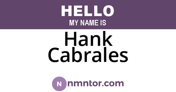 Hank Cabrales