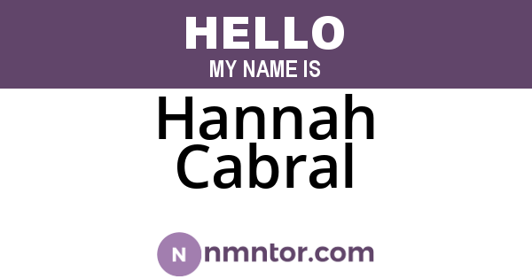 Hannah Cabral