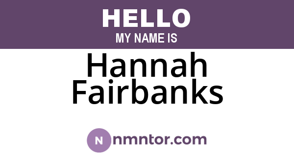 Hannah Fairbanks