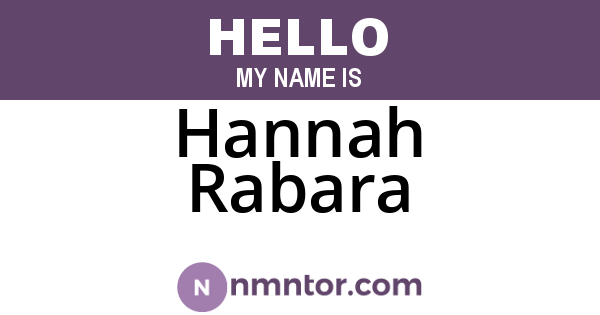 Hannah Rabara