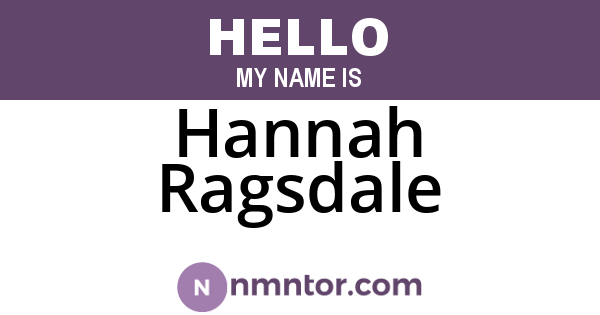Hannah Ragsdale