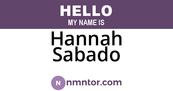 Hannah Sabado