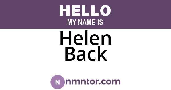 Helen Back