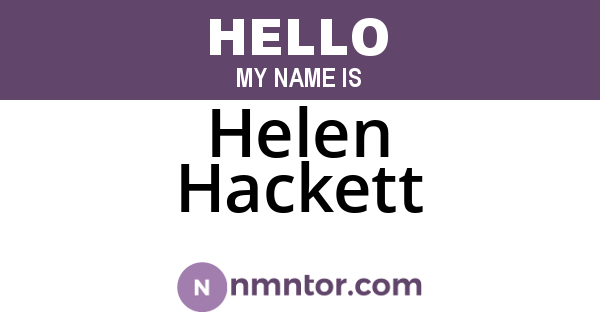 Helen Hackett