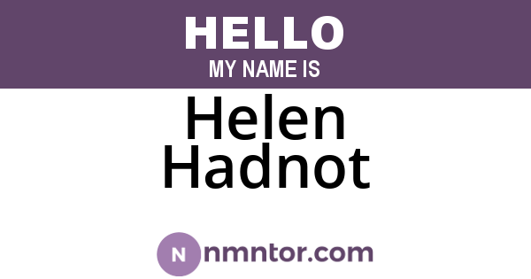 Helen Hadnot