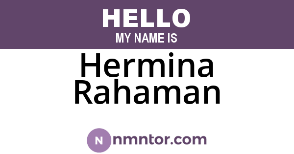 Hermina Rahaman