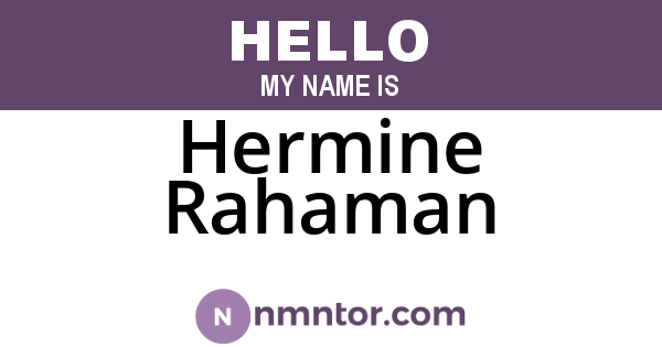 Hermine Rahaman