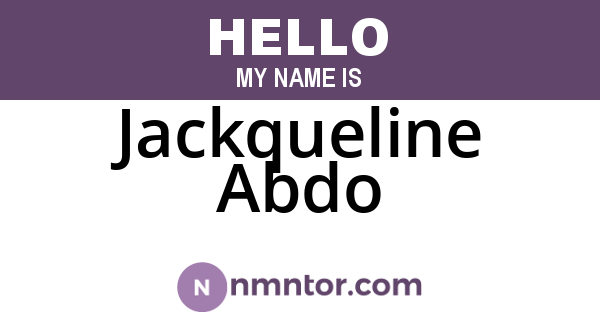 Jackqueline Abdo