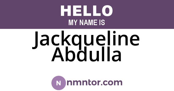 Jackqueline Abdulla