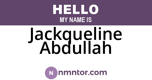 Jackqueline Abdullah