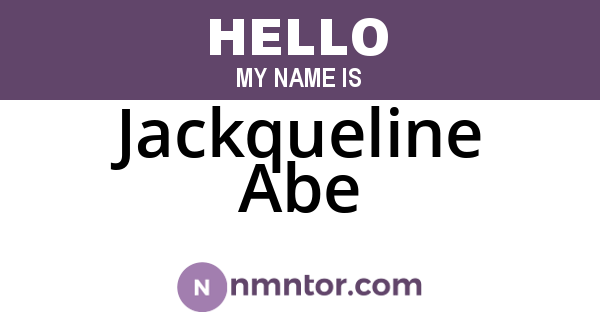 Jackqueline Abe