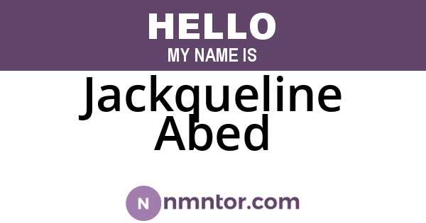 Jackqueline Abed