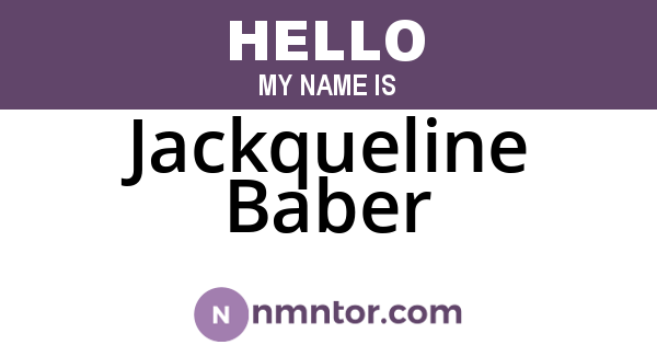 Jackqueline Baber