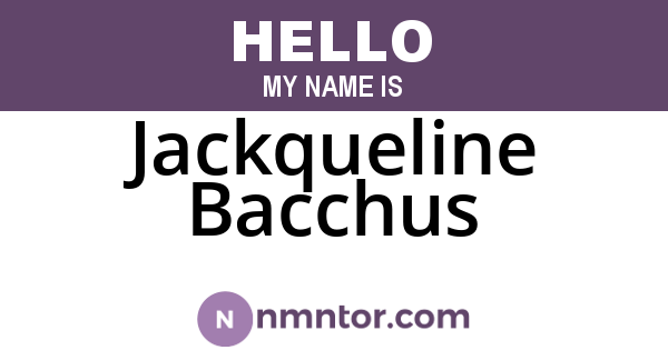 Jackqueline Bacchus