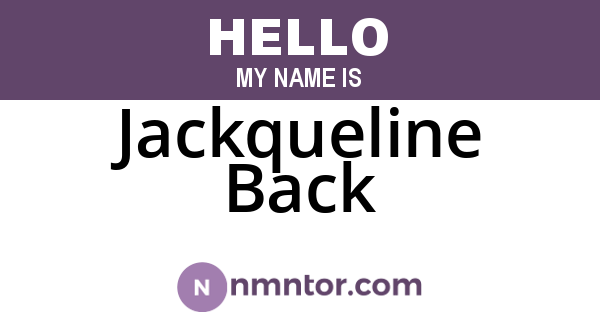 Jackqueline Back