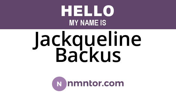 Jackqueline Backus