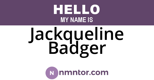 Jackqueline Badger