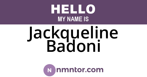 Jackqueline Badoni