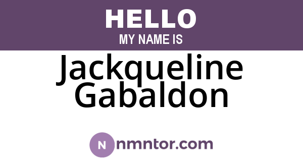 Jackqueline Gabaldon