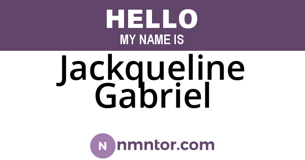 Jackqueline Gabriel