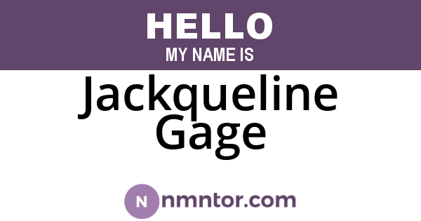 Jackqueline Gage