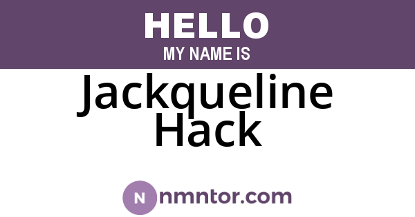 Jackqueline Hack