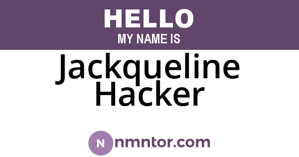 Jackqueline Hacker