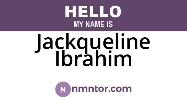 Jackqueline Ibrahim