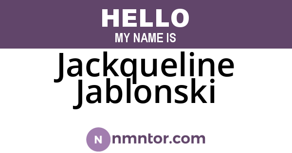 Jackqueline Jablonski