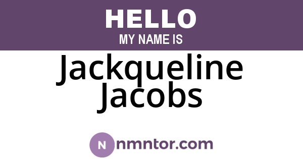 Jackqueline Jacobs