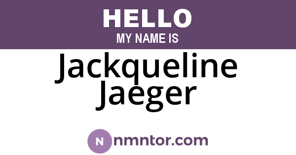Jackqueline Jaeger