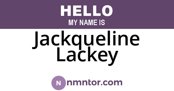 Jackqueline Lackey