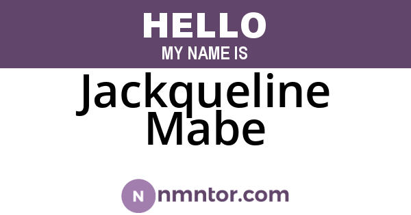 Jackqueline Mabe
