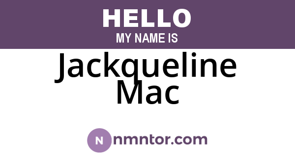 Jackqueline Mac