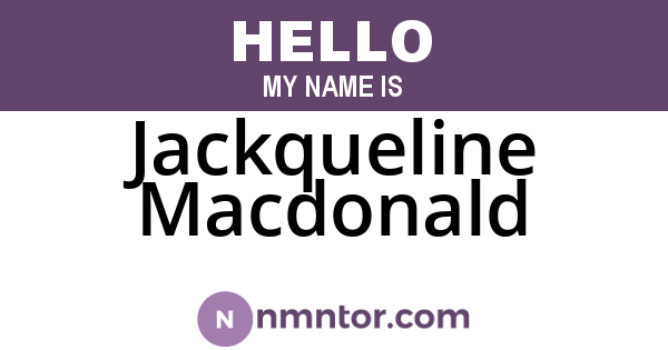 Jackqueline Macdonald