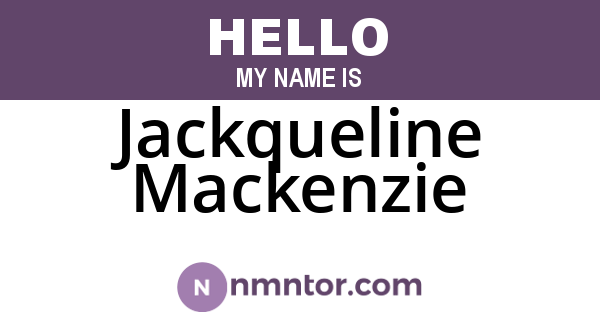 Jackqueline Mackenzie