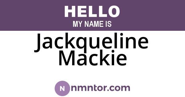 Jackqueline Mackie