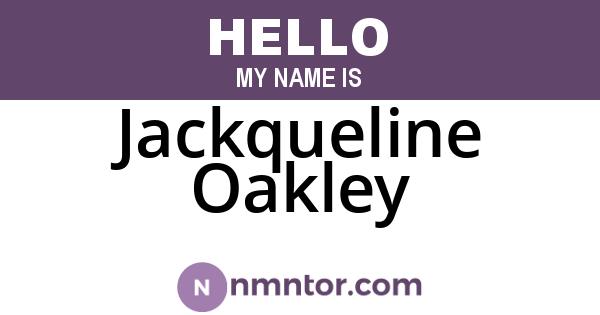 Jackqueline Oakley